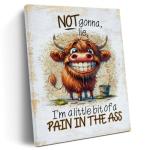 Sarcastic Highland Cow Canvas Wall Art Decor