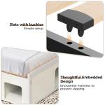 Wood Queen Bed Frame with Storage and LED Lights