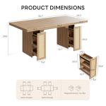 78.7" Farmhouse Dining Table with Hidden Drawers