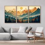 Mountain Sunset Canvas Art Set of 3