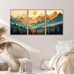 Mountain Sunset Canvas Art Set of 3