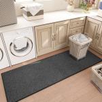 AREDO Washable Non-Slip Runner Rug 2x6 ft Black