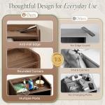 Huuger Nightstand Set with Charging Station, Walnut