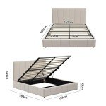 Queen Size Upholstered Bed Frame with Storage