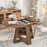 Modern Extendable Round Dining Table for 4-8