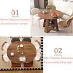 Modern Extendable Round Dining Table for 4-8