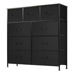 DUMOS 9-Drawer Dresser with Fabric Bins