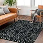 Black Moroccan Washable Rug 4x6 for Any Space