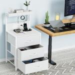 Set of 2 LED Nightstands with Charging Station