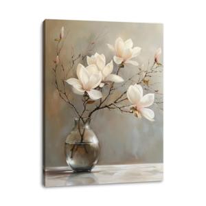 Floral Canvas Wall Art for Bathroom or Bedroom