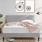 ZINUS Queen Upholstered Platform Bed Frame, Light Gray