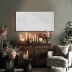 Textured White Wall Art Canvas 20x40 Inches