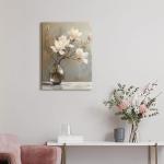 Floral Canvas Wall Art for Bathroom or Bedroom