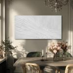 Textured White Wall Art Canvas 20x40 Inches