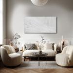 Textured White Wall Art Canvas 20x40 Inches