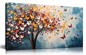 Colorful Butterfly Tree Canvas Art for Home