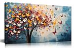 Colorful Butterfly Tree Canvas Art for Home