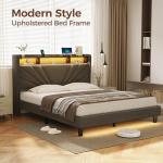 Rolanstar Queen Bed Frame with Storage and Lights