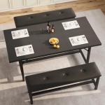 3-Piece Extendable Dining Table Set with Benches