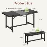 3-Piece Extendable Dining Table Set with Benches