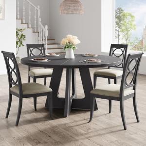 Large Round Farmhouse Dining Table for 4-6