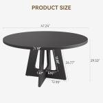 Large Round Farmhouse Dining Table for 4-6