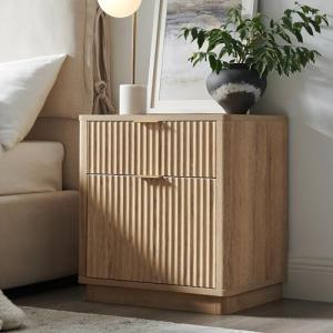 23'' Fluted Nightstand with Charging Station & Storage