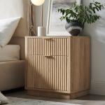 23'' Fluted Nightstand with Charging Station & Storage
