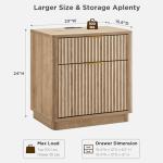 23'' Fluted Nightstand with Charging Station & Storage