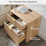 23'' Fluted Nightstand with Charging Station & Storage