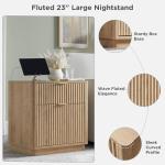 23'' Fluted Nightstand with Charging Station & Storage