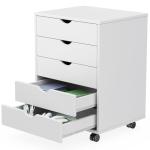 5-Drawer Mobile Storage Chest with Wheels, White