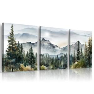 Abstract Mountain Forest Canvas Wall Art Set