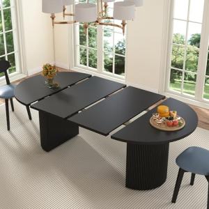 Expandable Round Dining Table for 4-8 People