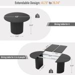 Expandable Round Dining Table for 4-8 People