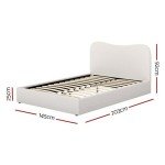 Double Size Wooden Bed Frame - Boucle White