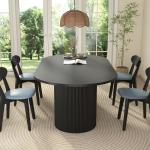 Expandable Round Dining Table for 4-8 People