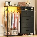 Black 3-in-1 Bedroom Dresser with LED Lights