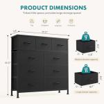 OLIXIS 9 Drawer Fabric Storage Dresser - Carbon Black