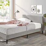 ZINUS Queen Upholstered Platform Bed Frame, Light Gray