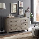 Farmhouse 6-Drawer Rustic Wood Dresser for Storage