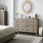 Farmhouse 6-Drawer Rustic Wood Dresser for Storage