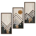 Boho Mountain Wall Art Set of 3