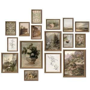 Vintage Farmhouse Wall Art Set - 16 Pieces