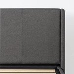 Zinus Dark Grey Queen Upholstered Bed Frame