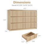 Modern Oak 6 Drawer Fluted Dresser for Bedroom