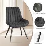 Set of 4 Comfy Modern Dining Chairs Black