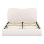 Double Size Wooden Bed Frame - Boucle White