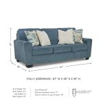 Cashton Casual Living Room Sofa in Blue