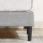 ZINUS Queen Upholstered Platform Bed Frame, Light Gray